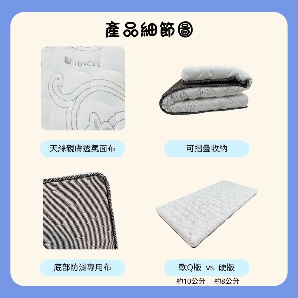 【免運】天絲三折床墊
