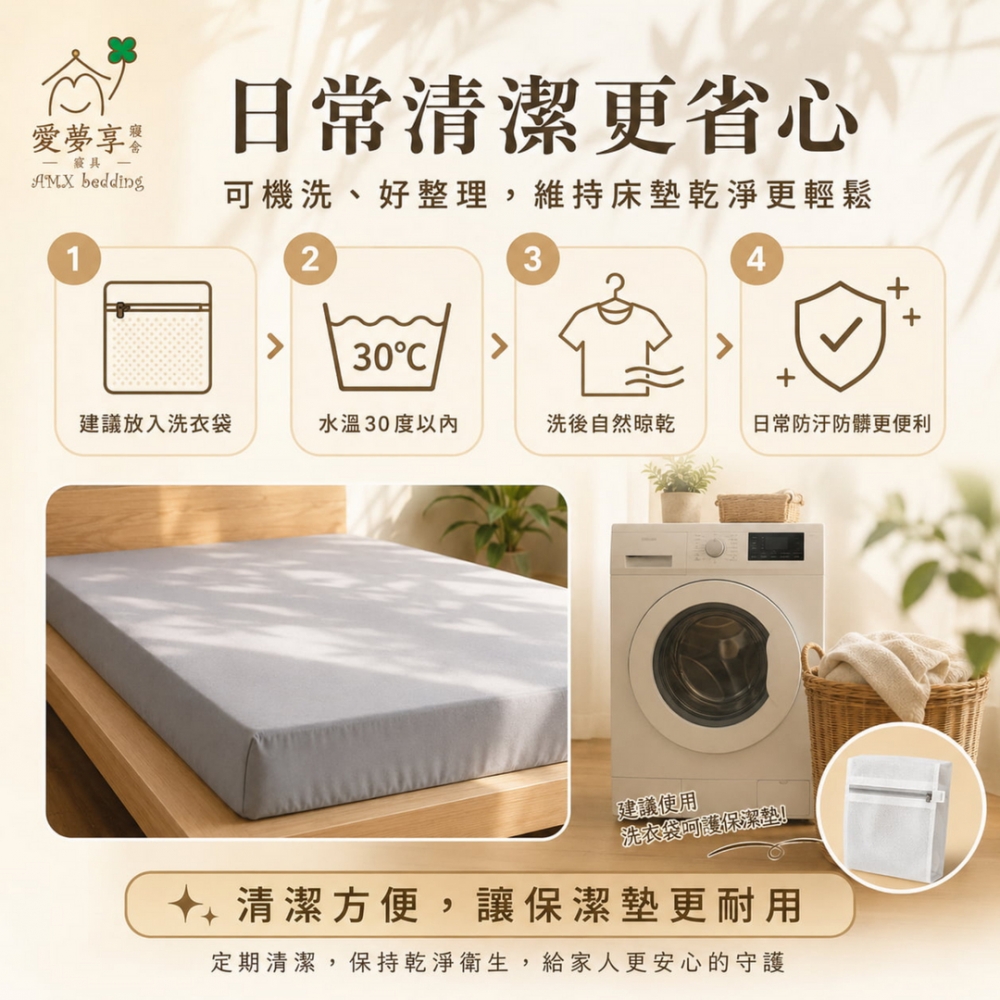 【薄墊用】透氣防水保潔墊(灰)