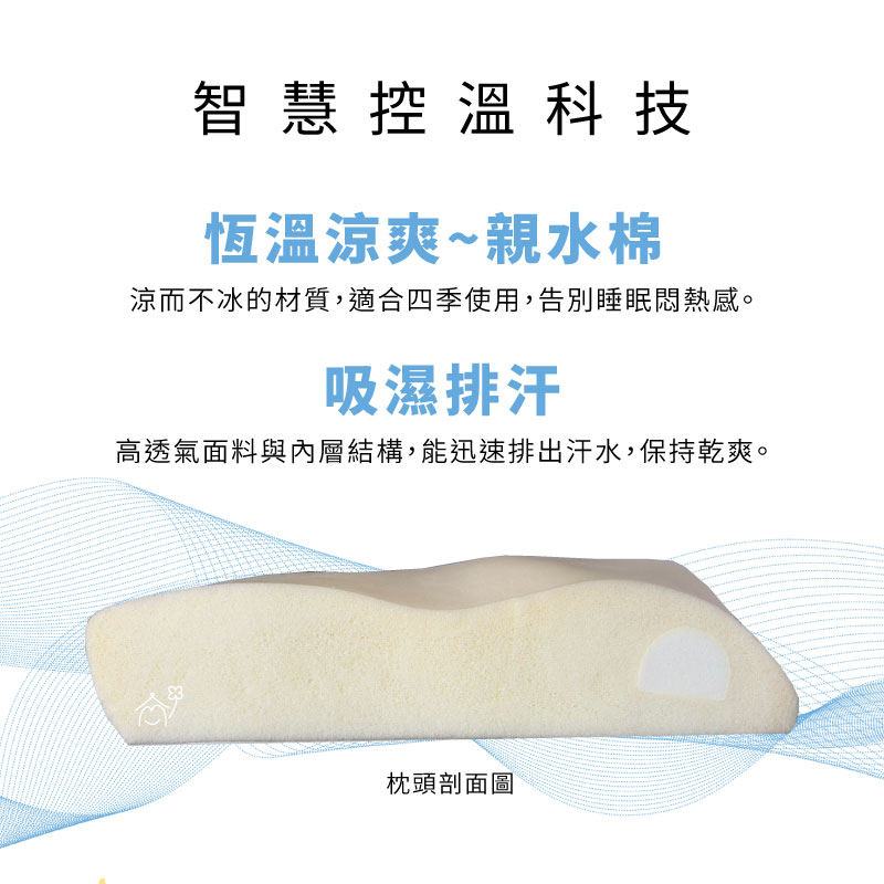愛夢享寢具-HydroCool舒頸好棒枕-說明2
