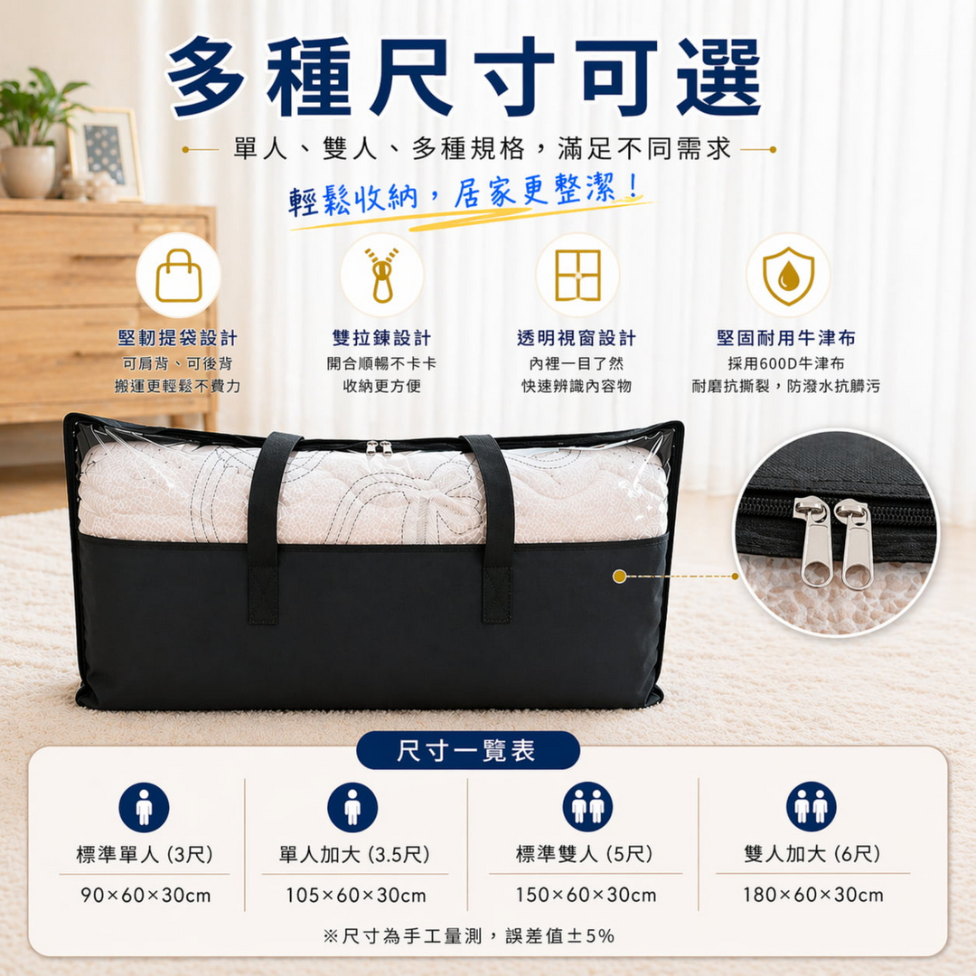 三折薄床墊專用收納袋｜產品說明-3